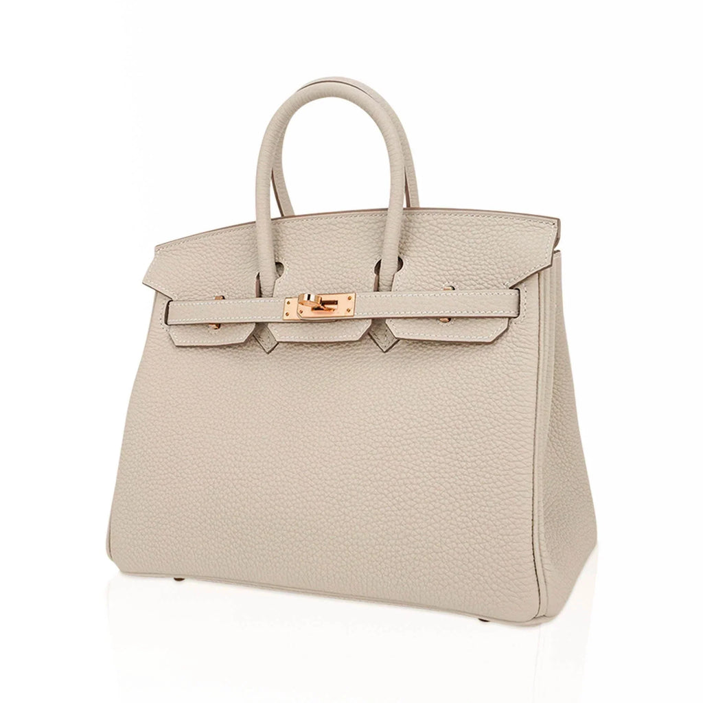 👜Birkin 25 Bag Craie Togo Leather with Rose Gold Hardware