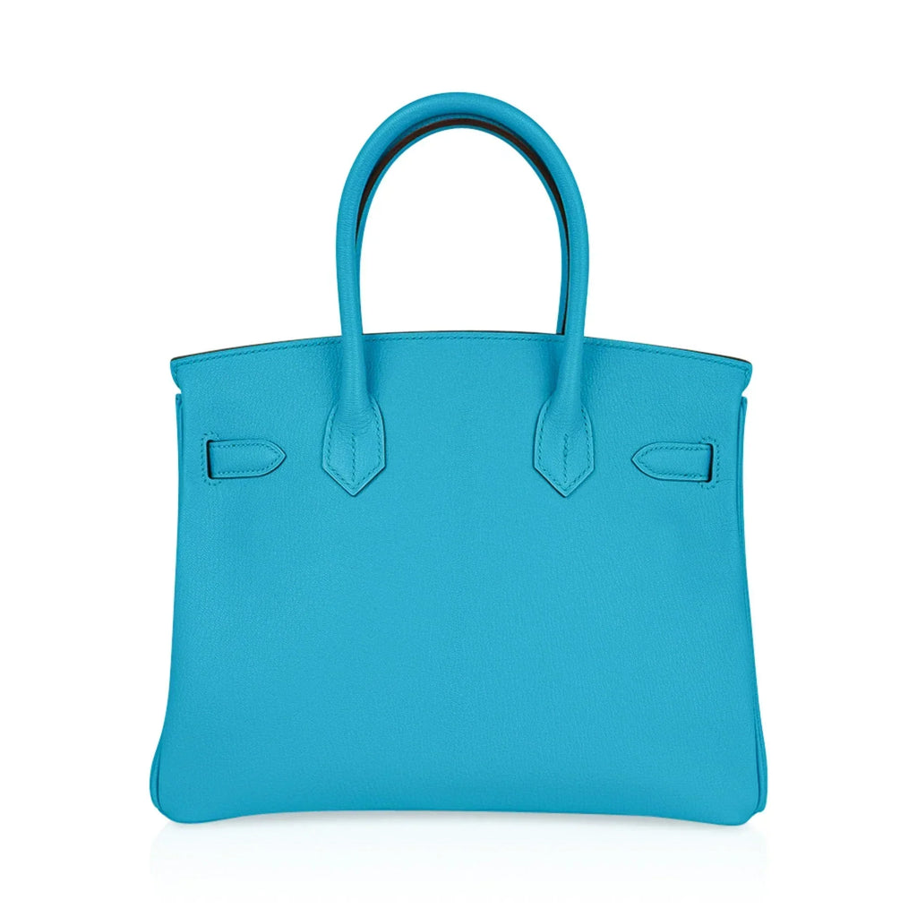 👜Birkin 30 Bleu Aztec Bag Chevre Leather with Gold Hardware