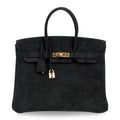 👜Birkin 35 Bag Black Doblis Suede Gold Hardware Limited Edition