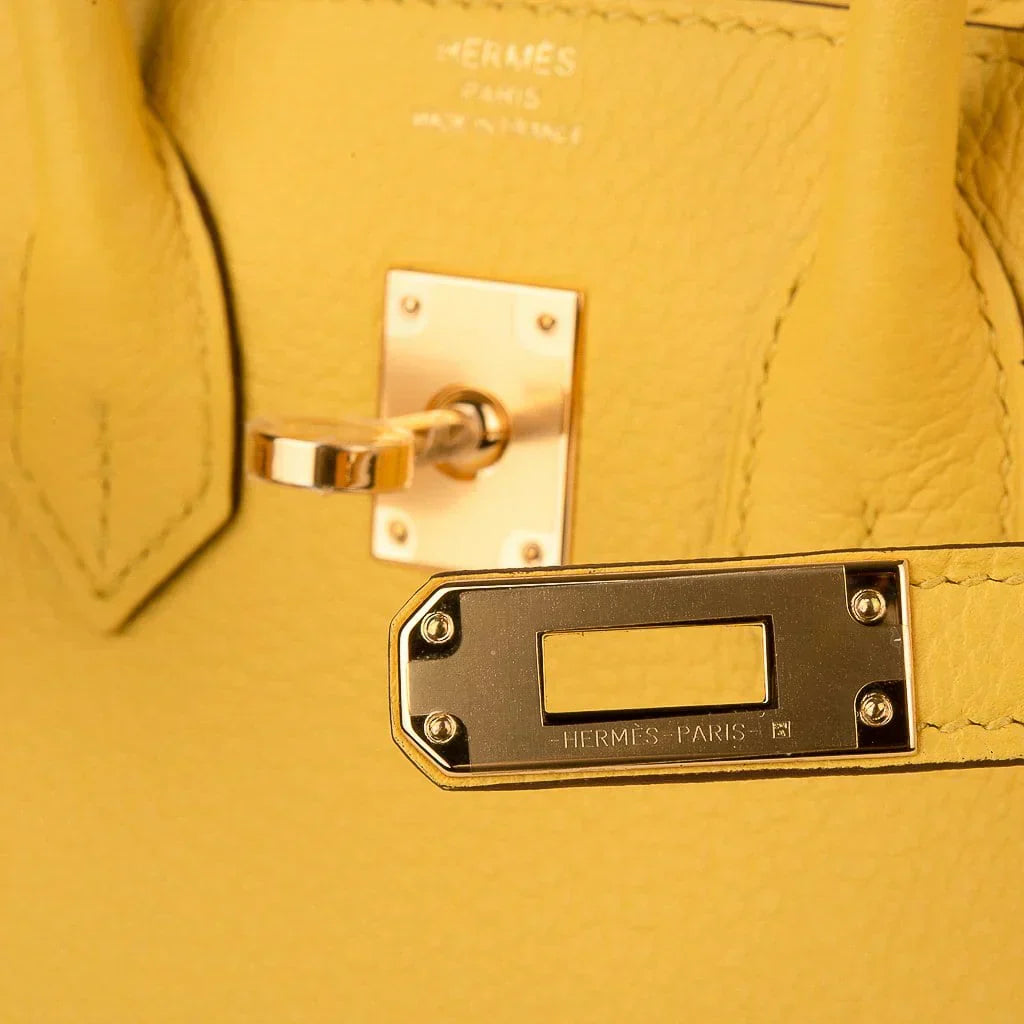 👜Birkin 25 Bag Jaune de Naples Novillo Gold Hardware