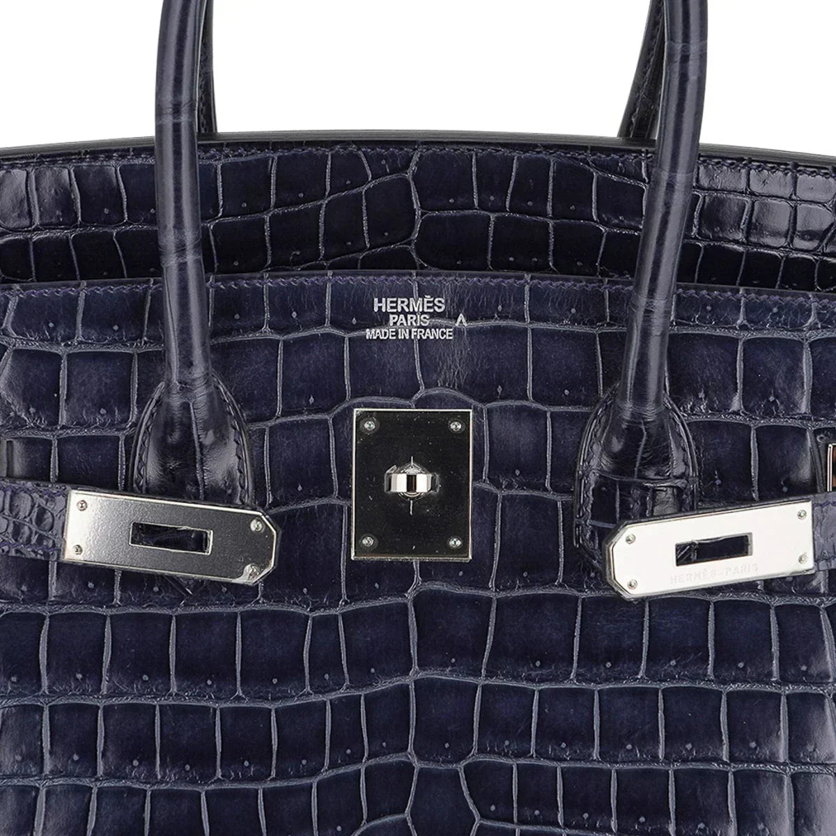 👜Birkin 35 Bleu Roi Porosus Crocodile Palladium Hardware