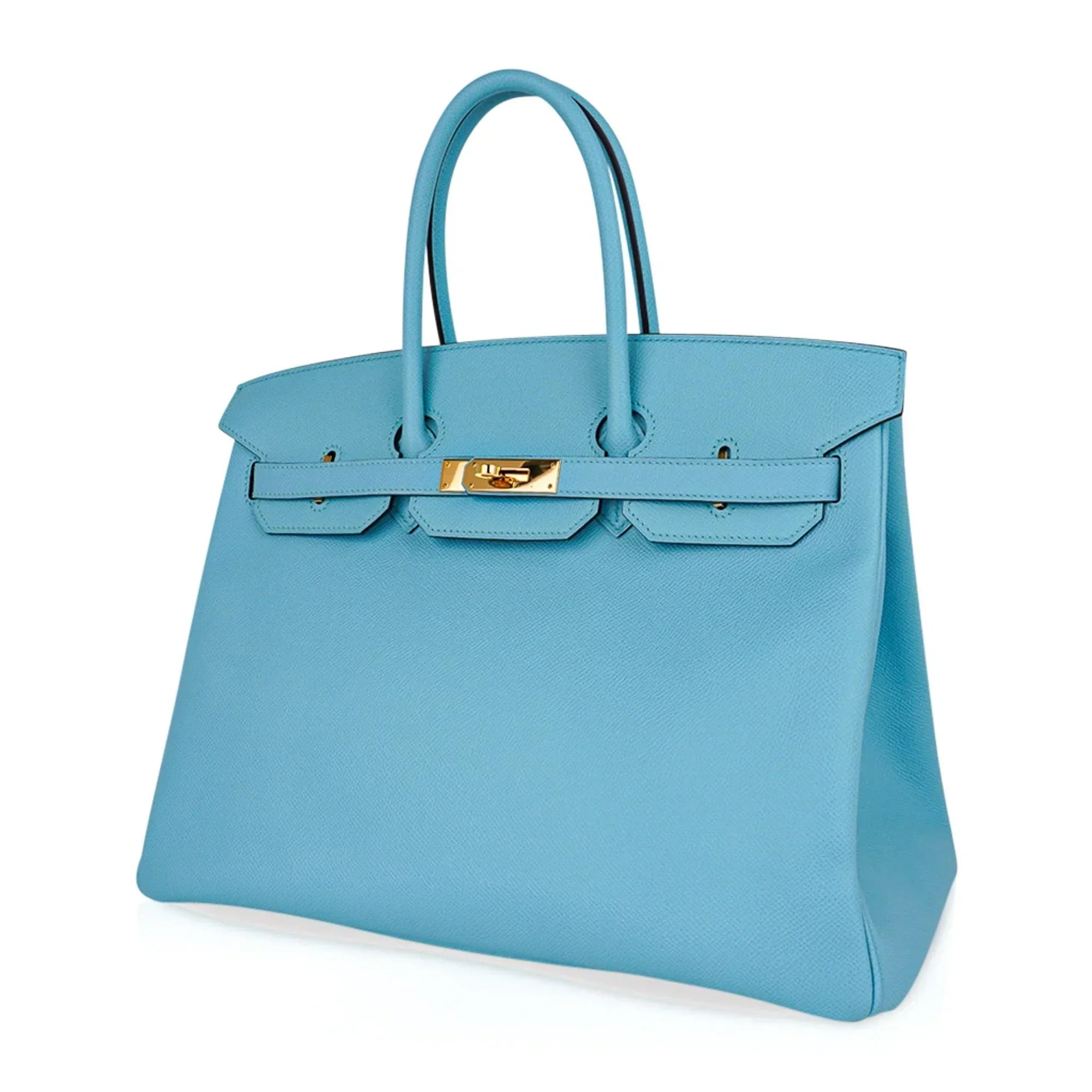 👜Birkin 35 Bag Blue Atoll Gold Hardware Epsom Leather
