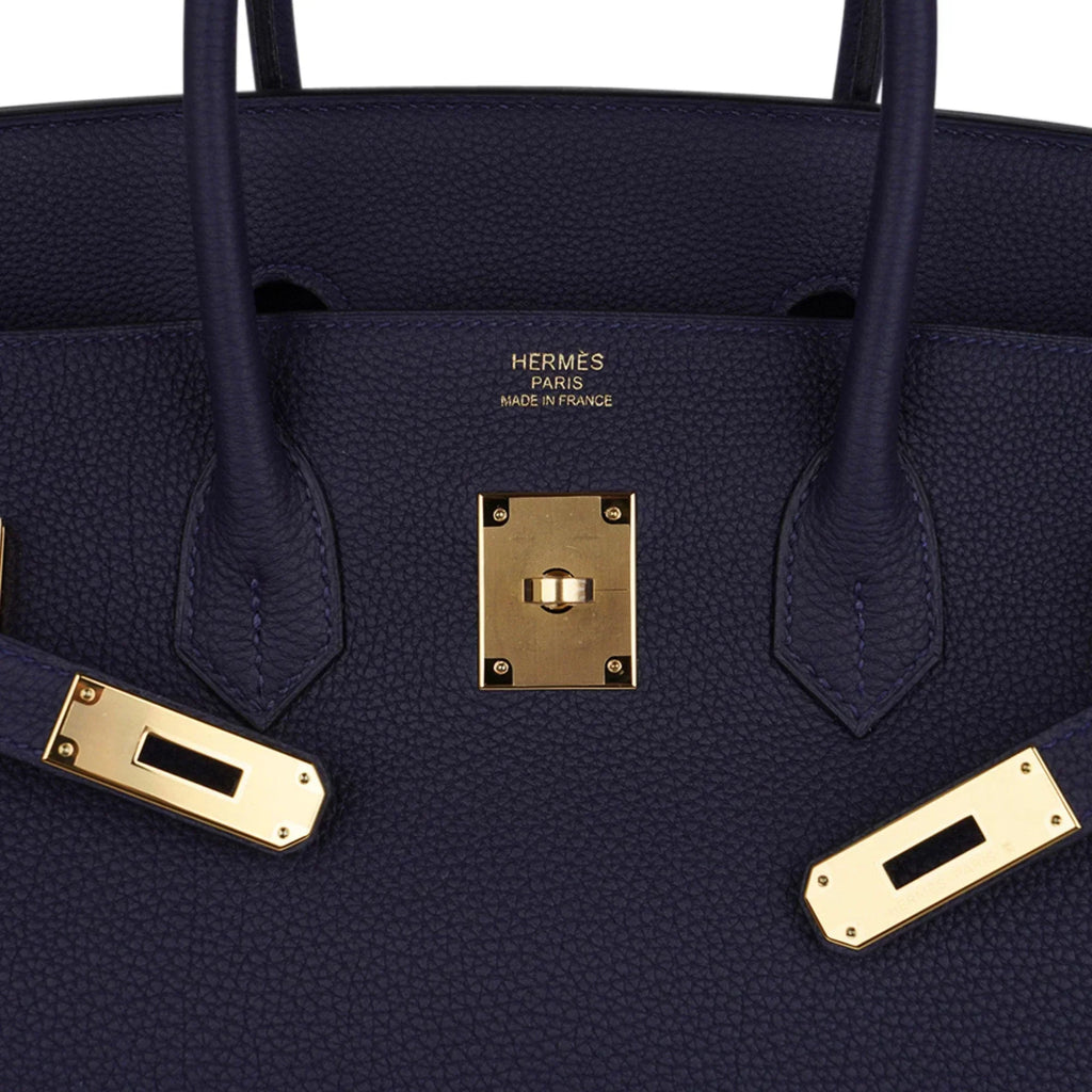 👜Birkin 35 Bag Blue Nuit Gold Hardware Togo Leather