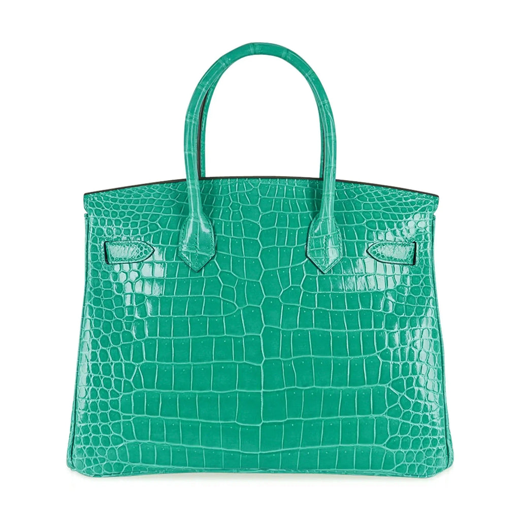👜Birkin 30 Bag Jade Porosus Crocodile Gold Hardware