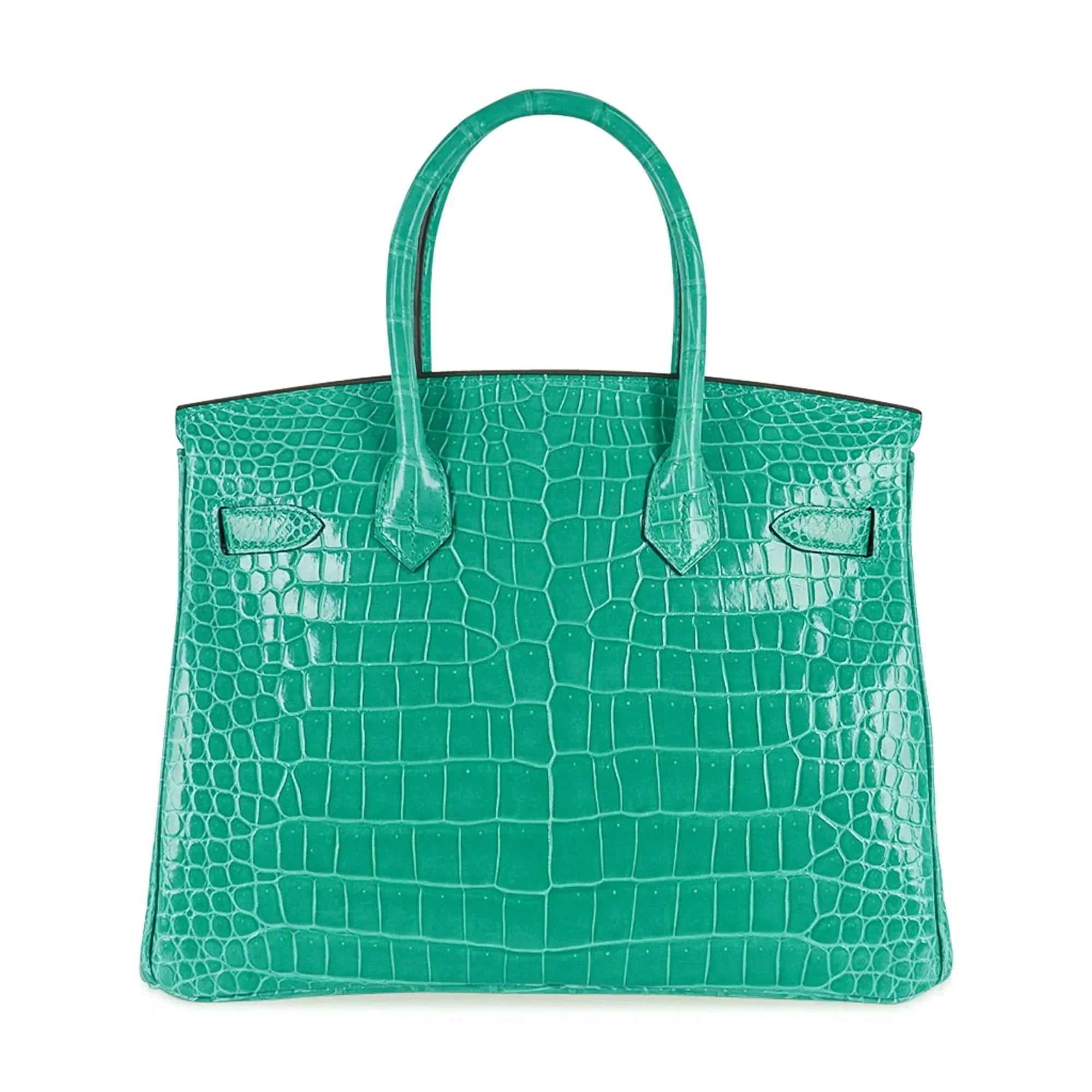 👜Birkin 30 Bag Jade Porosus Crocodile Gold Hardware