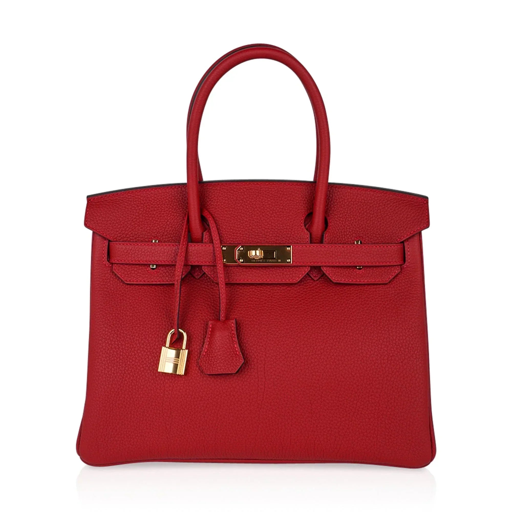 👜Birkin 30 Bag Lipstick Rouge Vif Togo Leather with Gold Hardware