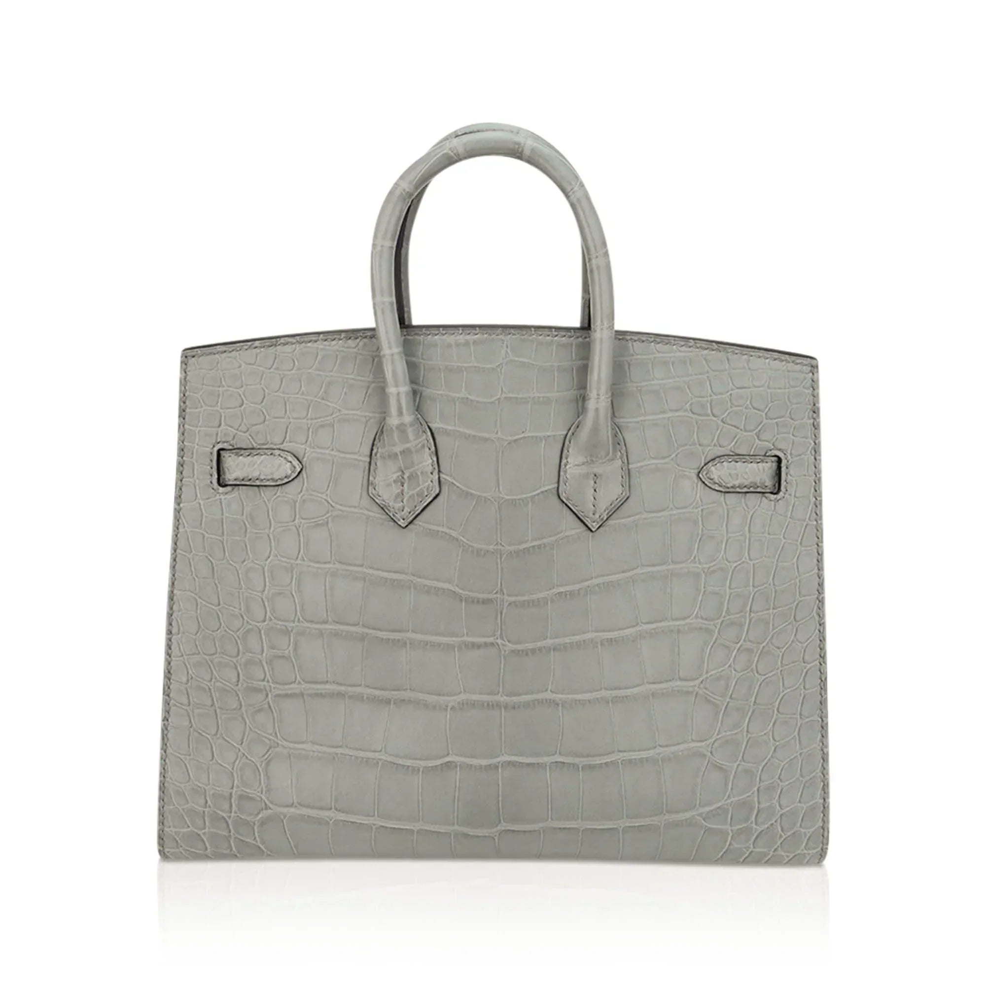 👜Birkin 25 Bag Gris Ciment Matte Alligator with Gold Hardware