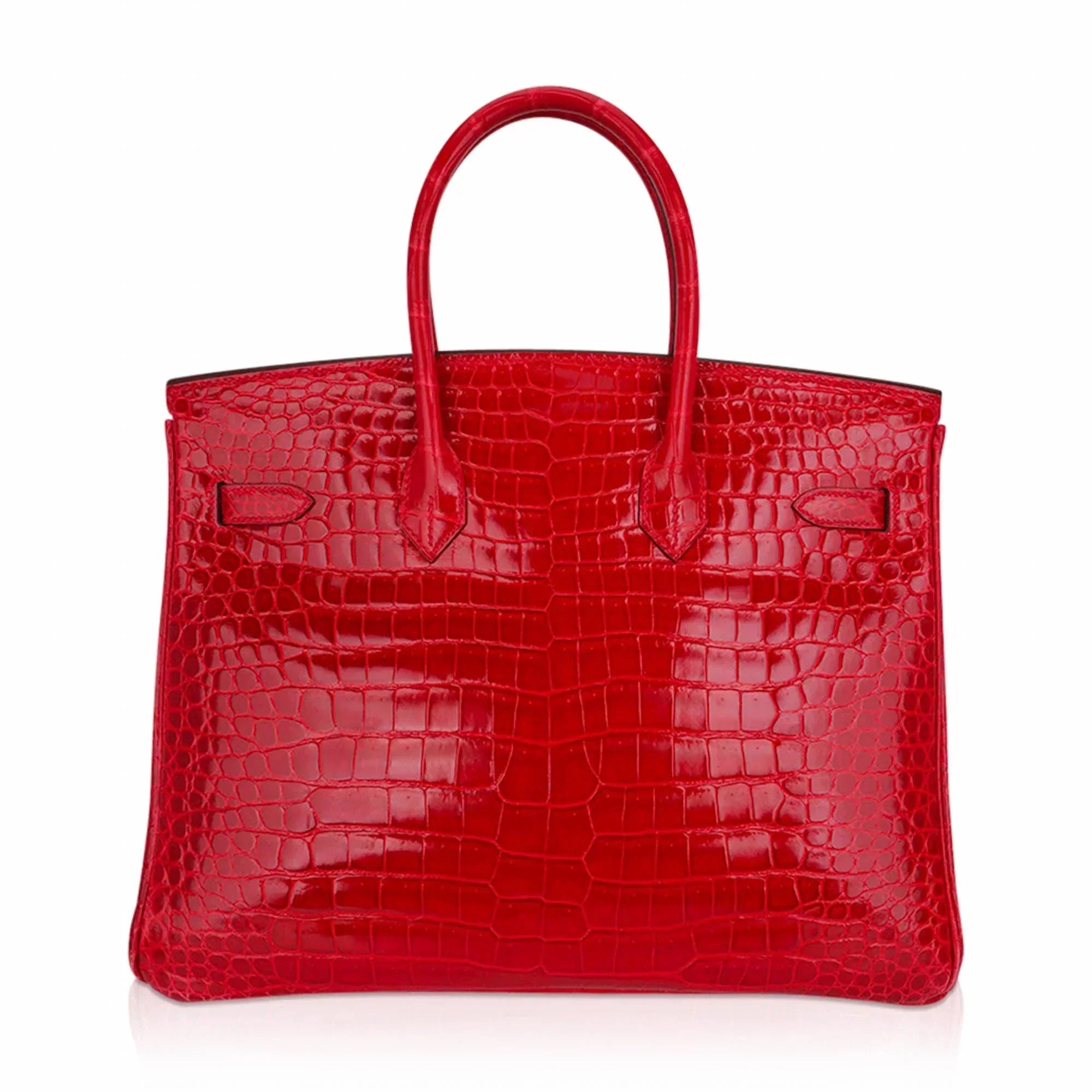 👜Birkin 35 Bag Braise Porosus Crocodile with Gold Hardware