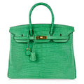 👜Birkin 35 Bag Matte Alligator Cactus Gold Hardware