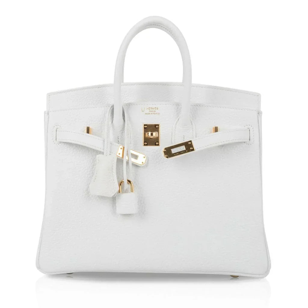 👜Birkin 25 HSS Bag White Clemence Gold Hardware