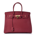 👜Birkin 25cm Rouge H Bordeaux Red Gold Hardware Bag Y Stamp