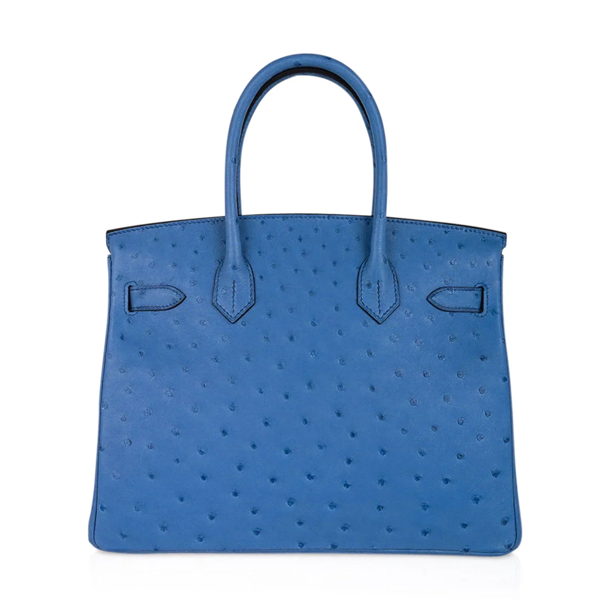 👜Birkin 30 Bag Bleu Mykonos Ostrich with Gold Hardware