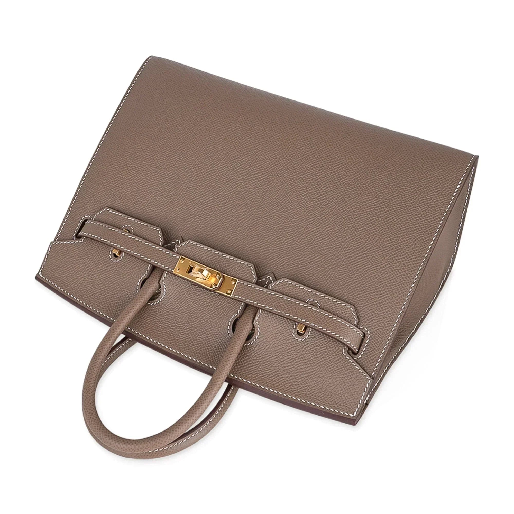 👜Birkin Sellier 25 Etoupe Gold Hardware Epsom Leather New w/Box