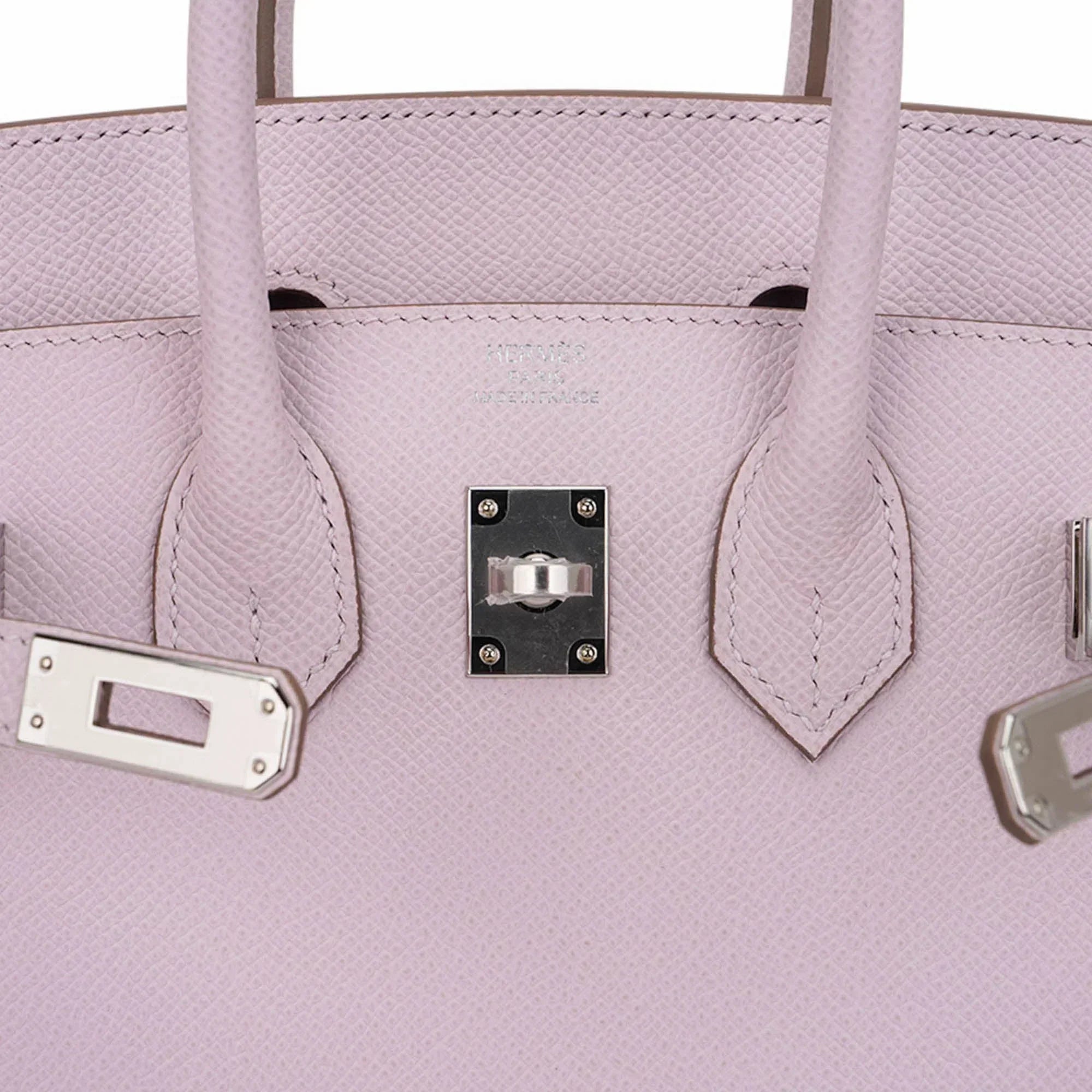 👜Birkin 25 Bag Sellier Mauve Pale Epsom Leather with Palladium Hardware