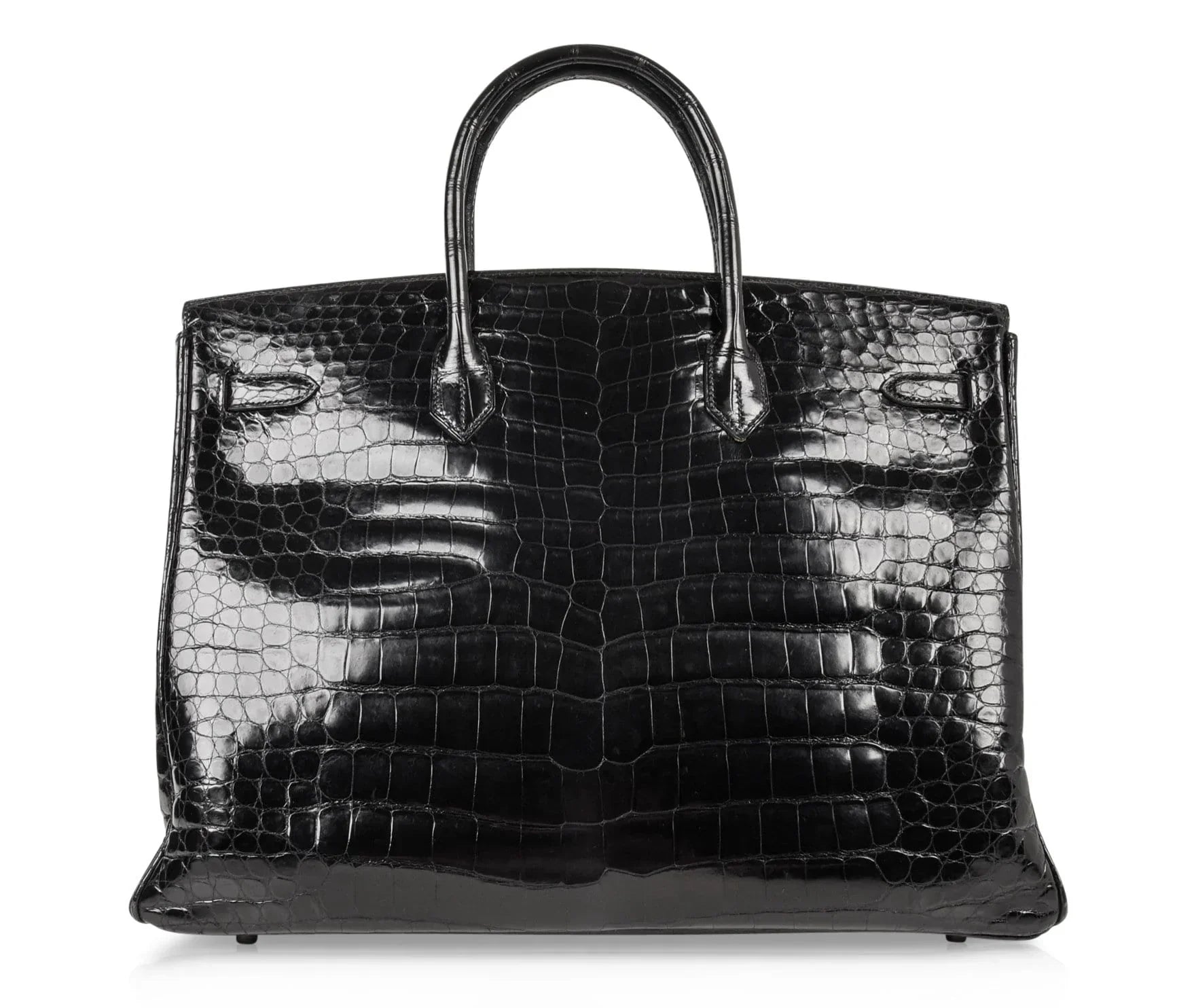 👜Birkin 40 Bag Black Porosus Crocodile Palladium