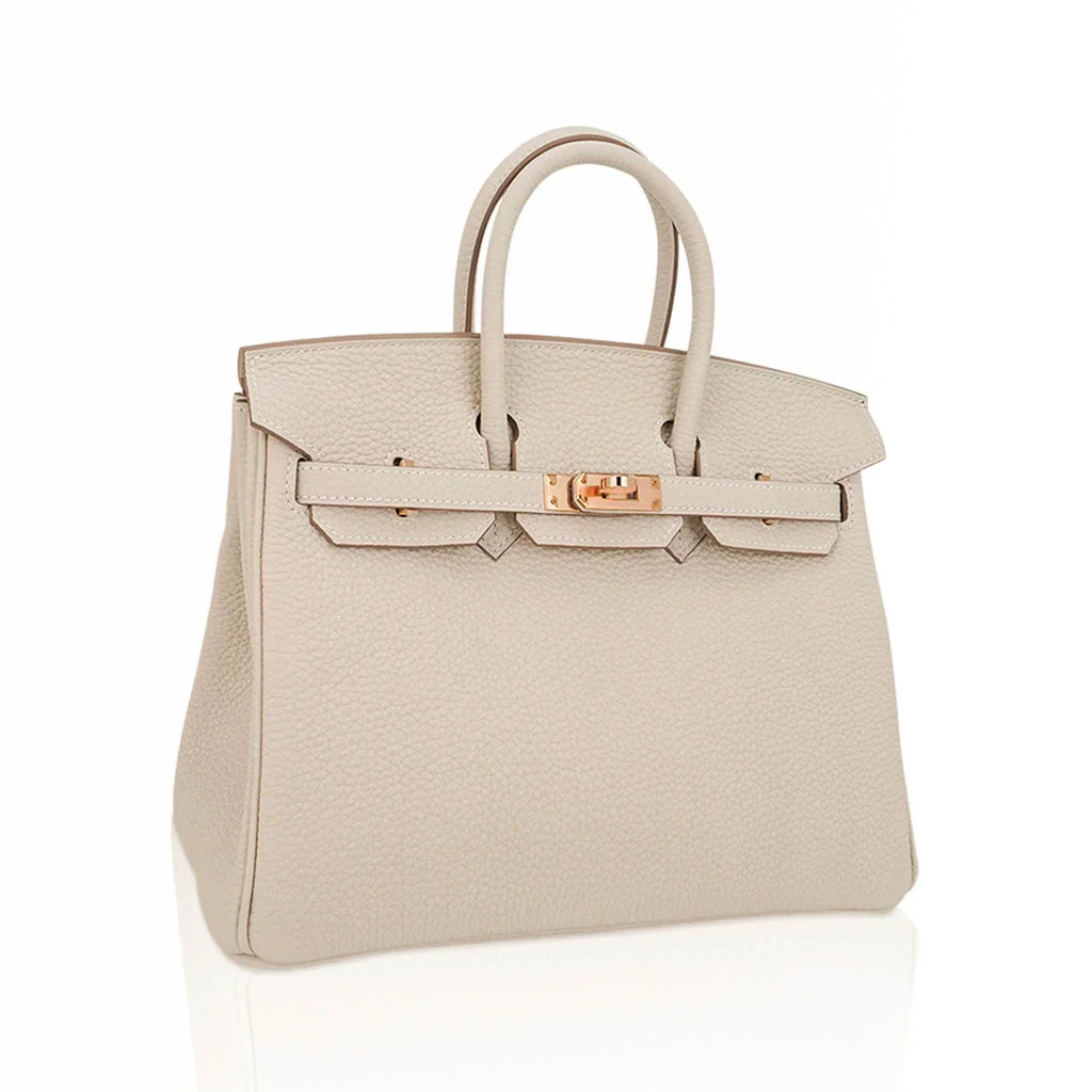 👜Birkin 25 Bag Craie Togo Leather with Rose Gold Hardware