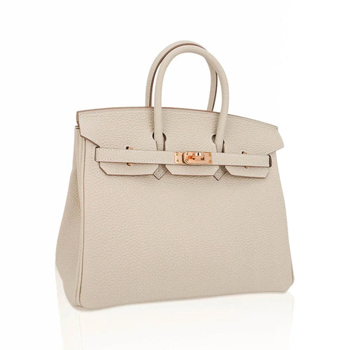👜Birkin 25 Bag Craie Togo Leather with Rose Gold Hardware
