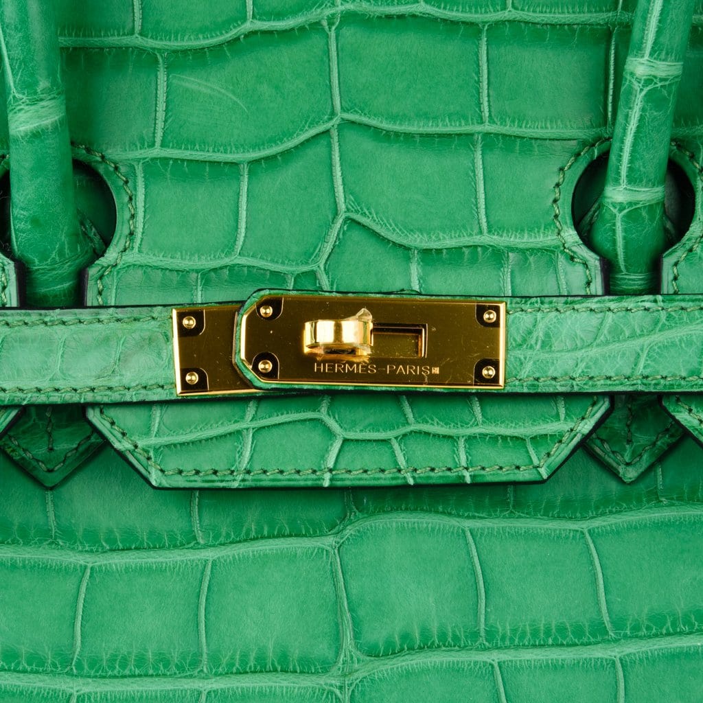 👜Birkin 35 Bag Matte Alligator Cactus Gold Hardware