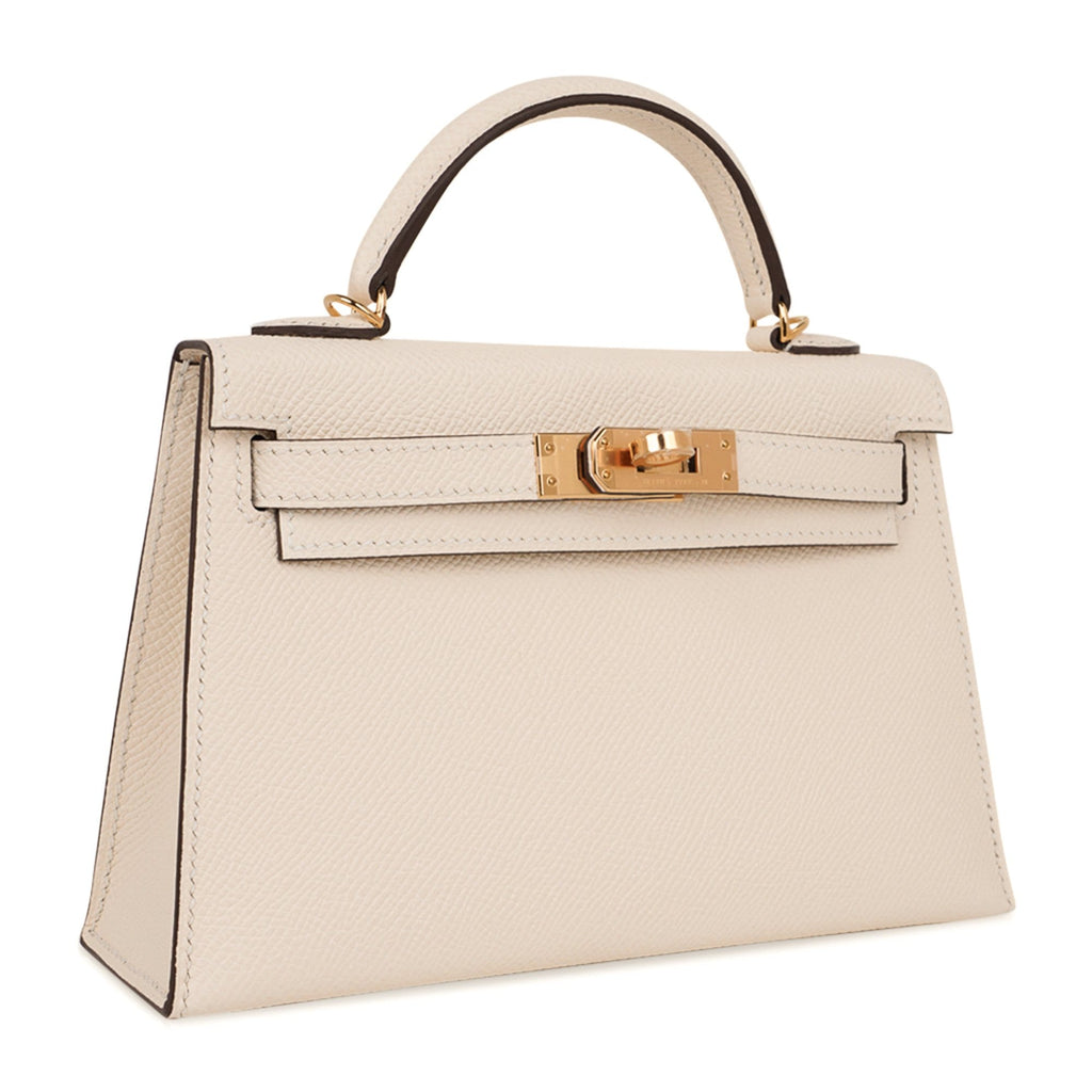 👜Mini Kelly 20 Bag Sellier Nata Epsom with Gold Hardware