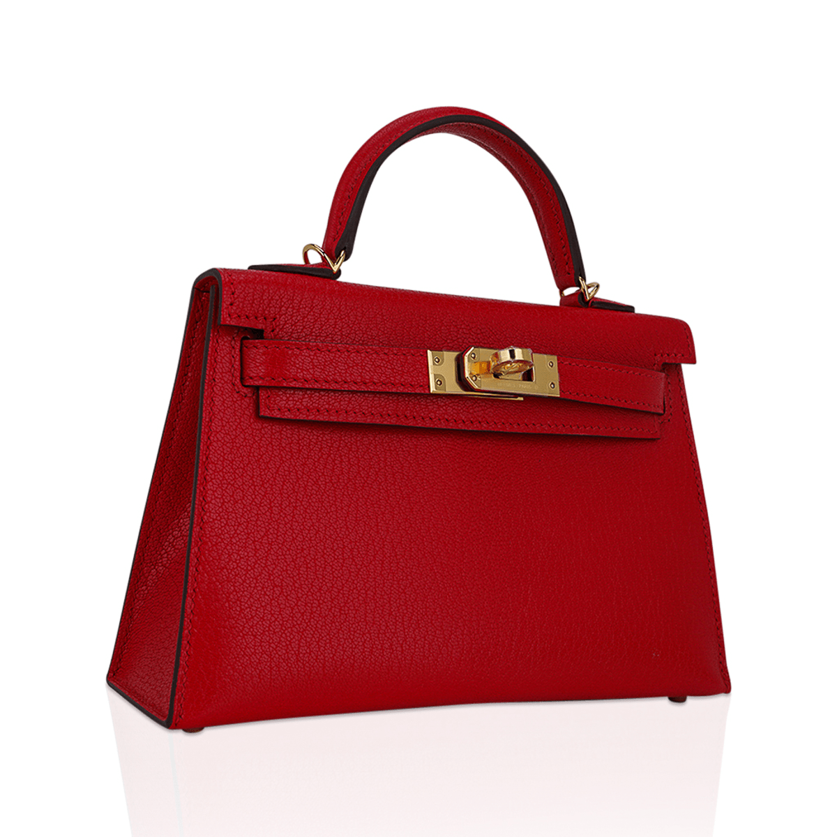 👜Kelly Sellier 20 Mini Rouge de Coeur Bag Chevre Leather Gold Hardware