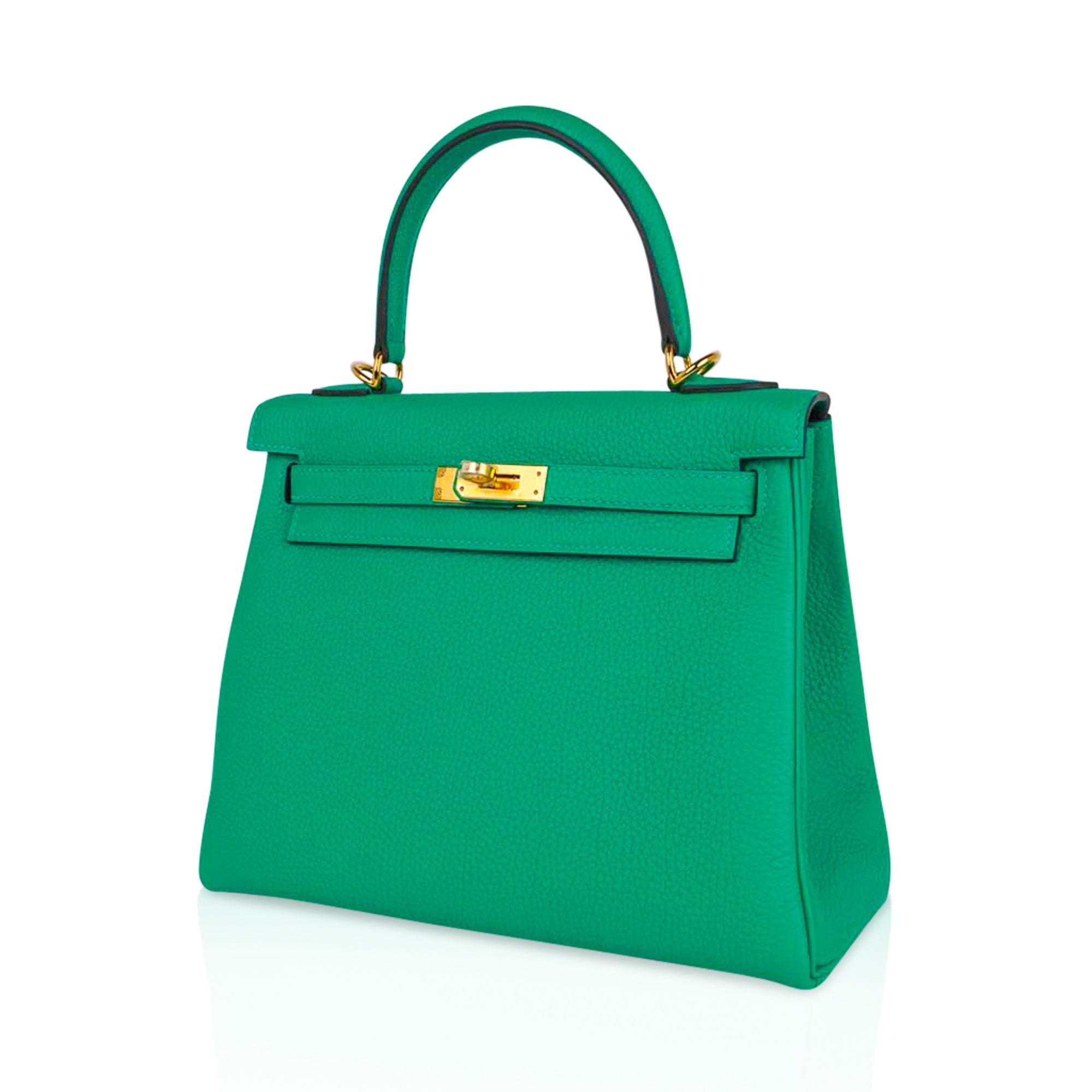 👜Kelly Retourne 25 Bag Menthe Togo Gold Hardware New w/Box