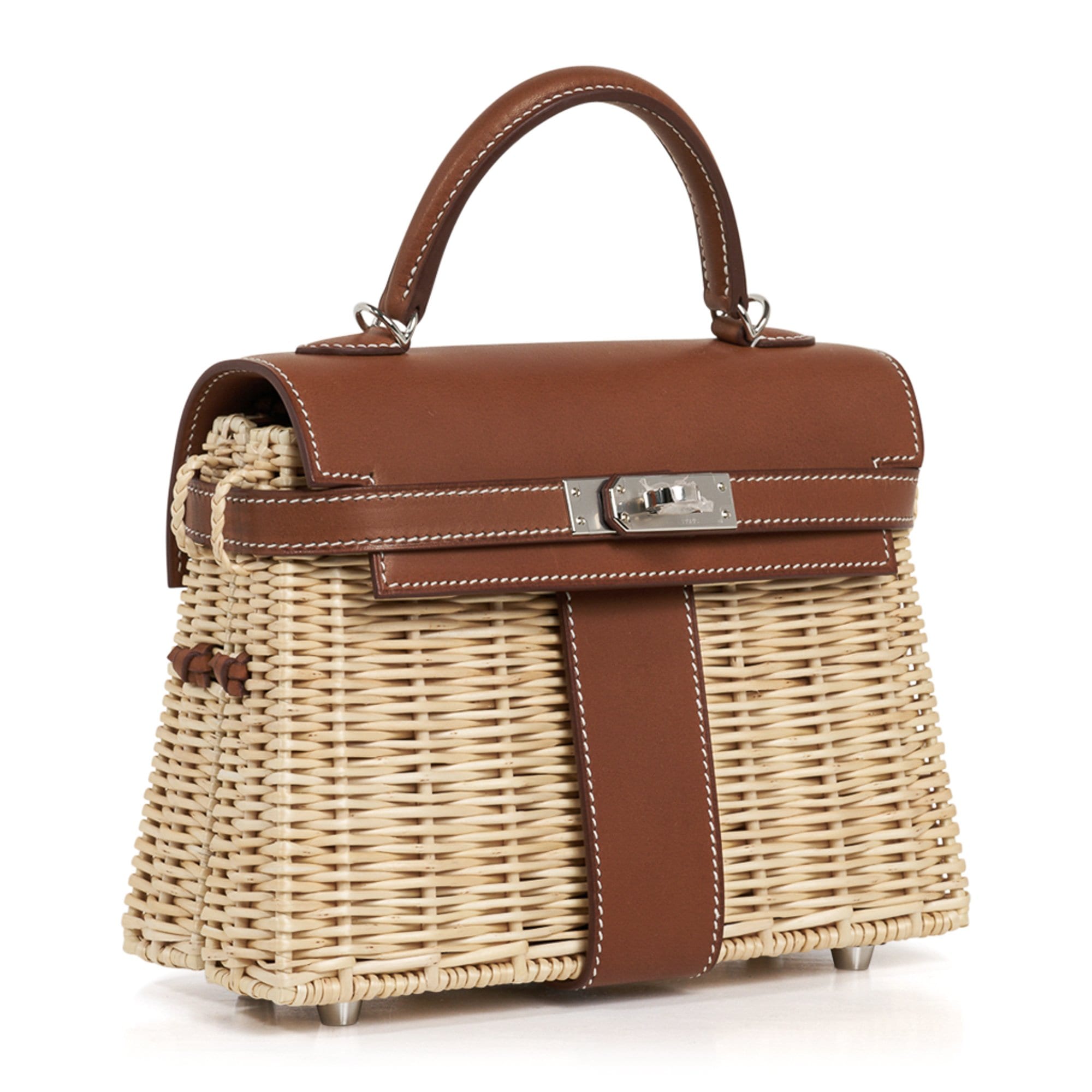 👜Mini Kelly 20 Bag Picnic Barenia & Osier