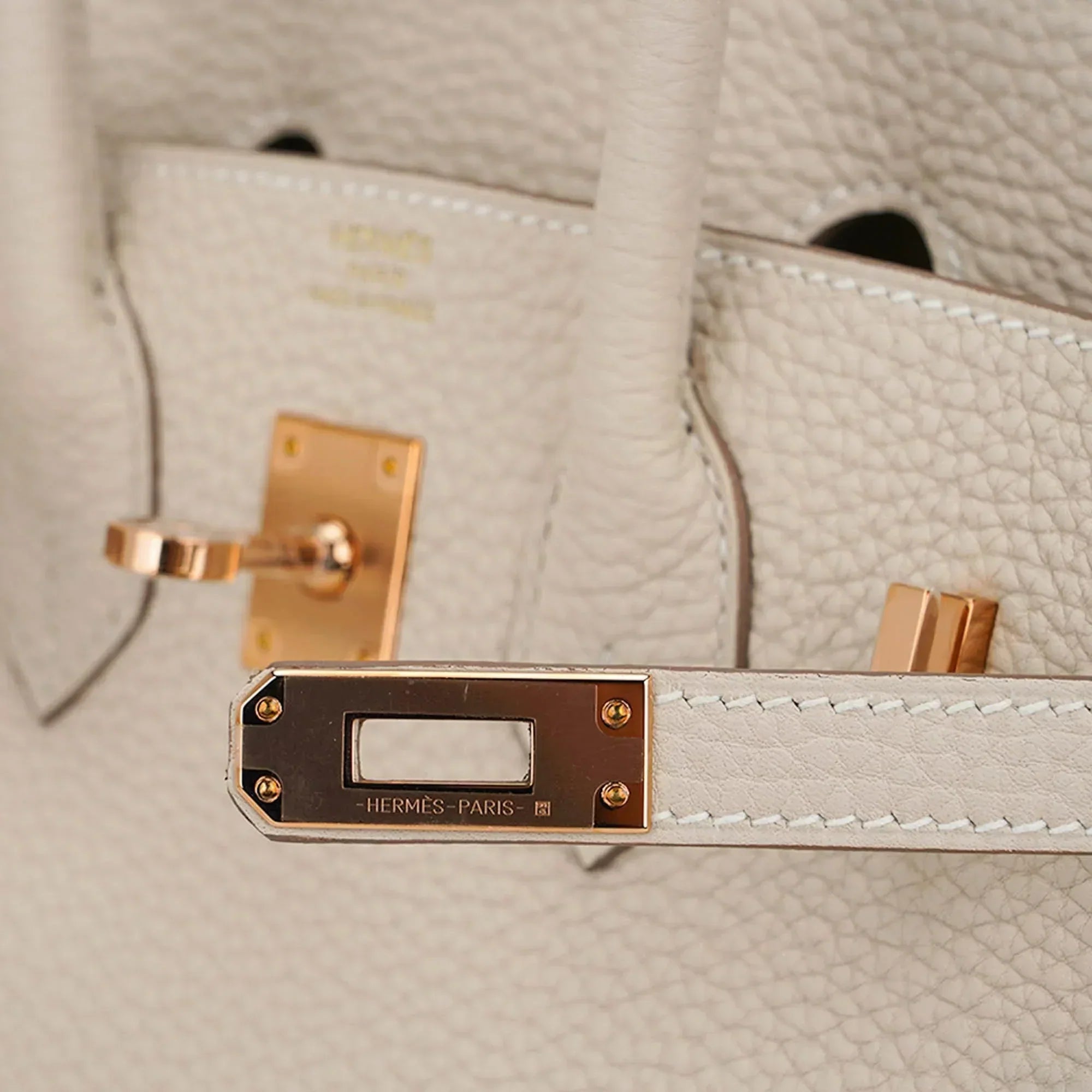 👜Birkin 25 Bag Craie Togo Leather with Rose Gold Hardware