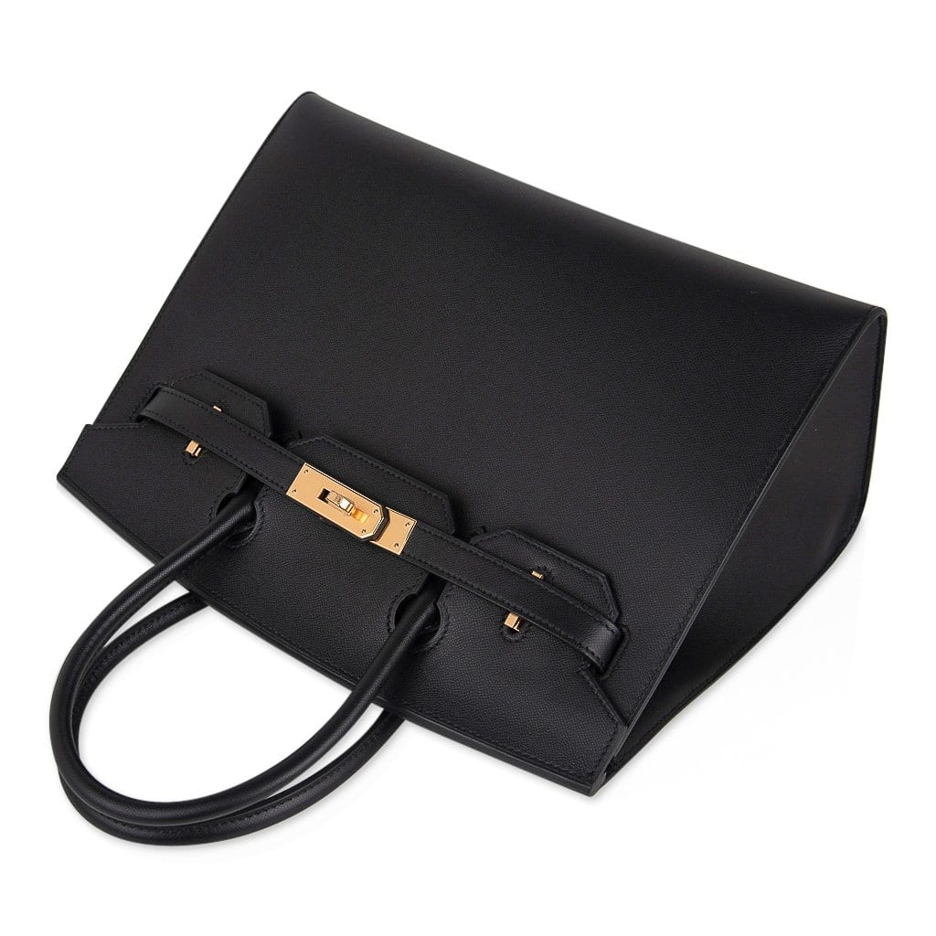 👜Birkin Sellier Limited Edition 30 Bag Black Veau Graine Monsieur Laiton