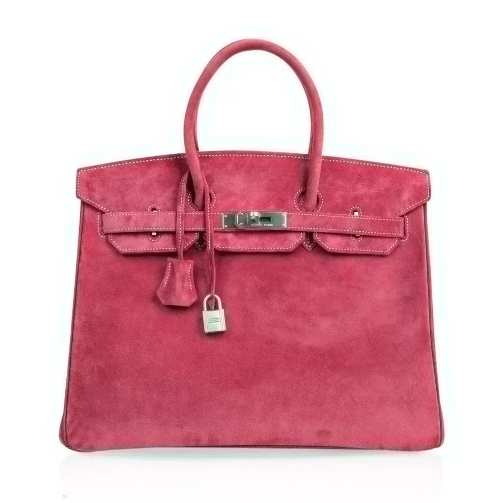 👜Birkin 35 Bag Fuchsia Pink Doblis Palladium Rare