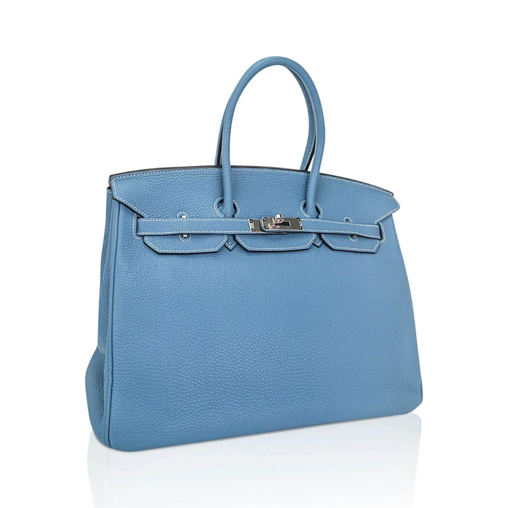 👜Birkin 35 Bag Blue Jean Togo Leather with Palladium Hardware