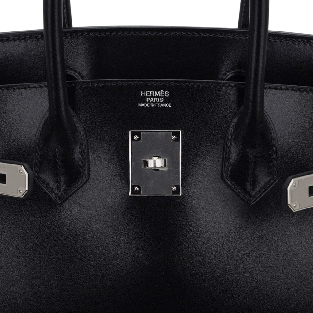 👜Birkin 30 Black Box Leather Bag Palladium Hardware