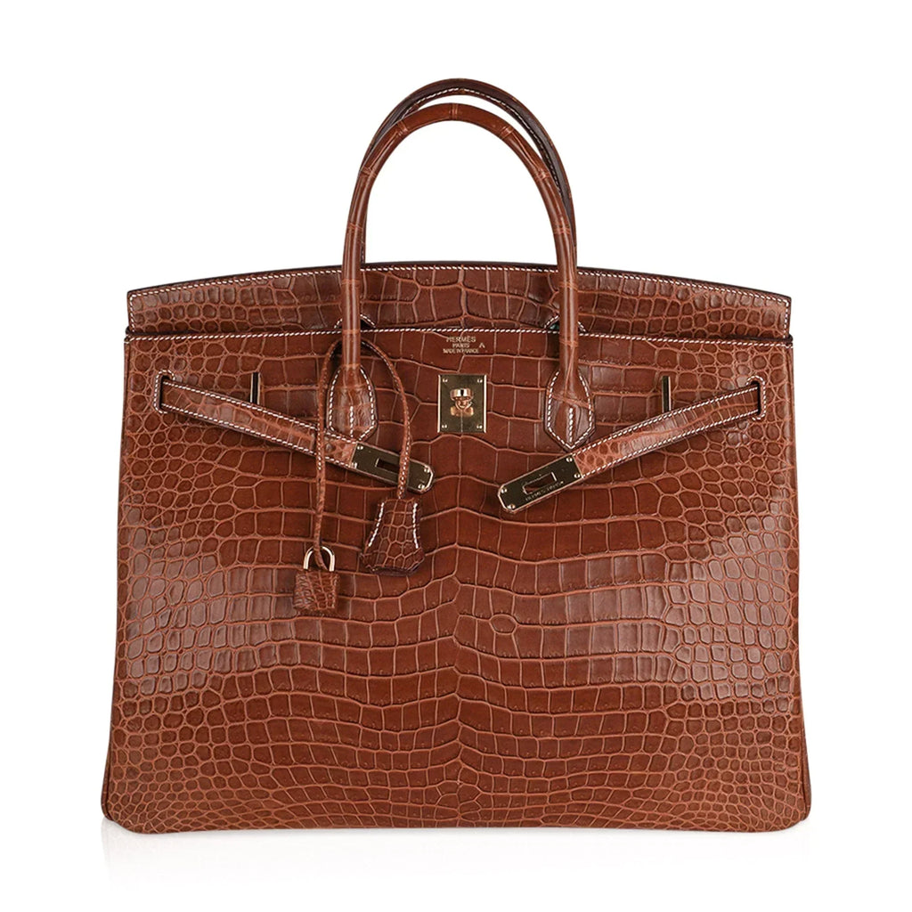 👜Birkin 40 Bag Rare Fauve Matte Porosus Crocodile Gold Hardware
