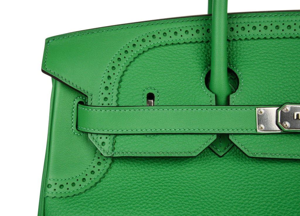 👜Birkin 35 Bag Ghillies Limited Edition Bamboo Palladium Hardware