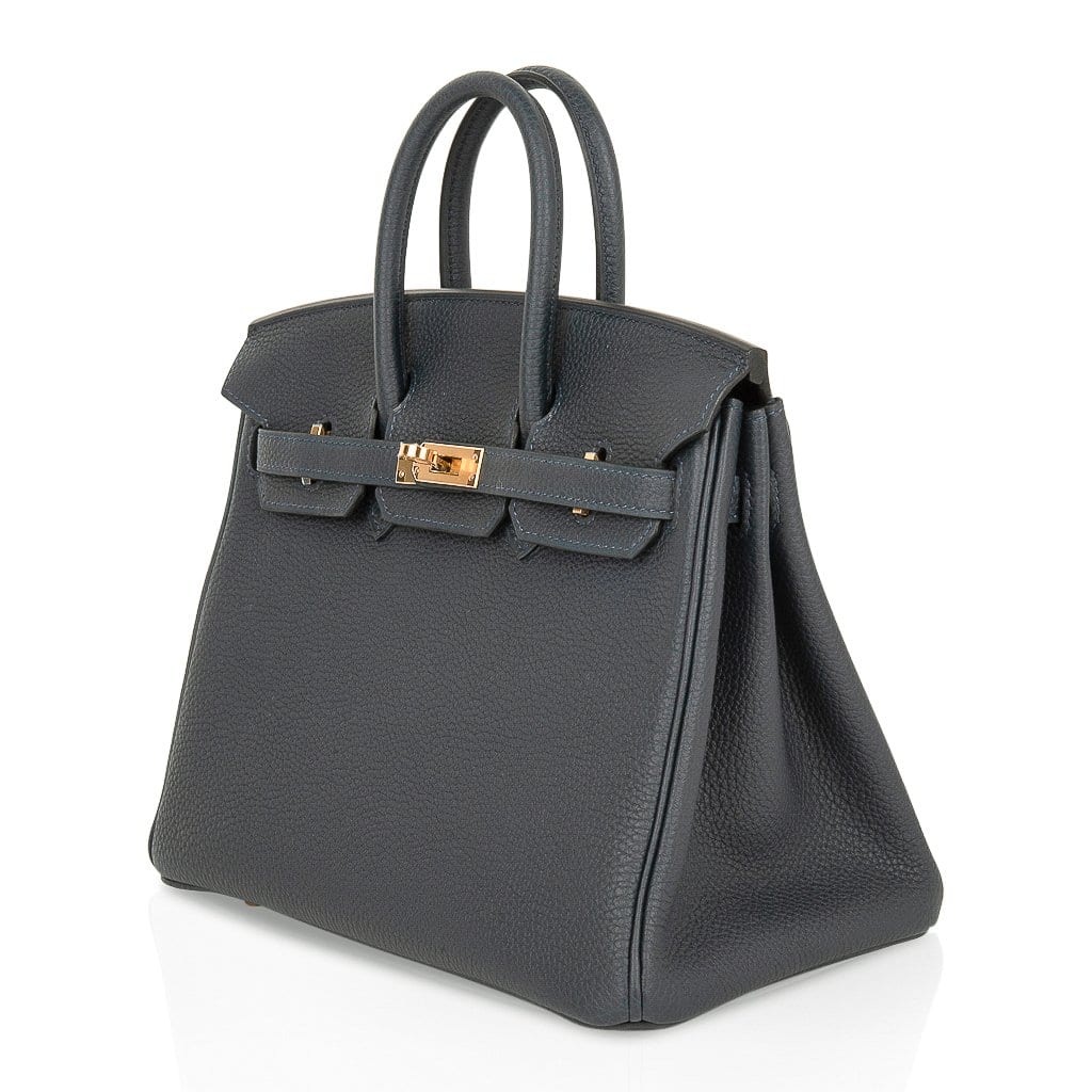 👜Birkin 25 Bag Vert Rousseau Togo Gold Hardware