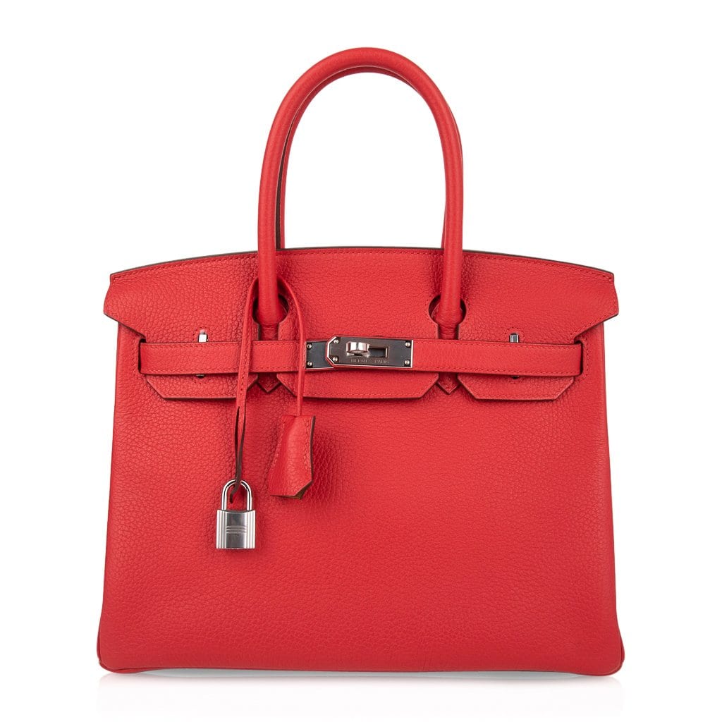 👜Verso Birkin 30 Bag Rouge Tomate & Natural Sable Togo Leather with Palladium Hardwre
