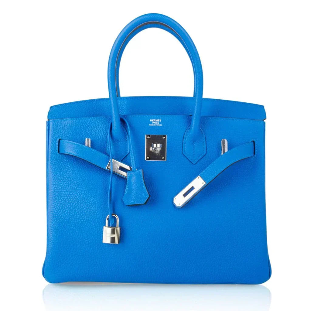 👜Verso Birkin 30 Bag Blue Zanzibar & Malachite Togo Leather with Palladium Hardware