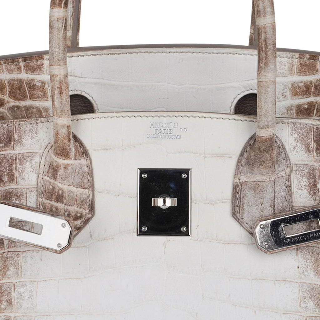 👜Birkin 30 Bag Himalaya Blanc Crocodile Palladium Hardware