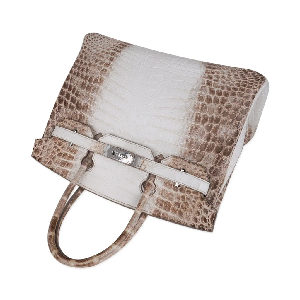 👜Birkin 30 Bag Himalaya Blanc Crocodile Palladium Hardware