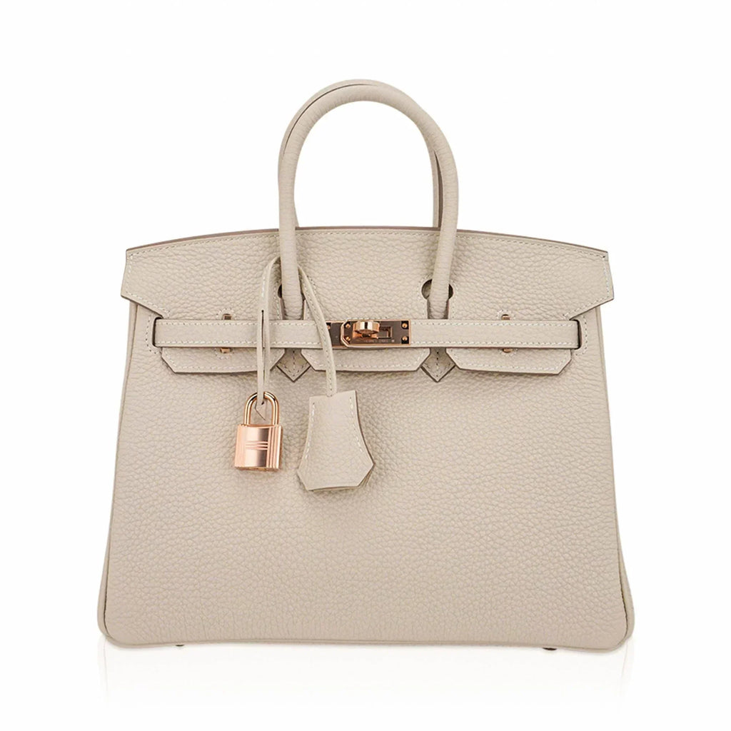 👜Birkin 25 Bag Craie Togo Leather with Rose Gold Hardware