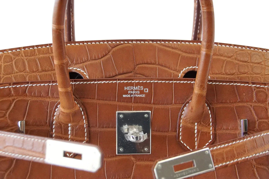 👜Birkin 30 Bag Fauve Barenia Matte Alligator Very Rare