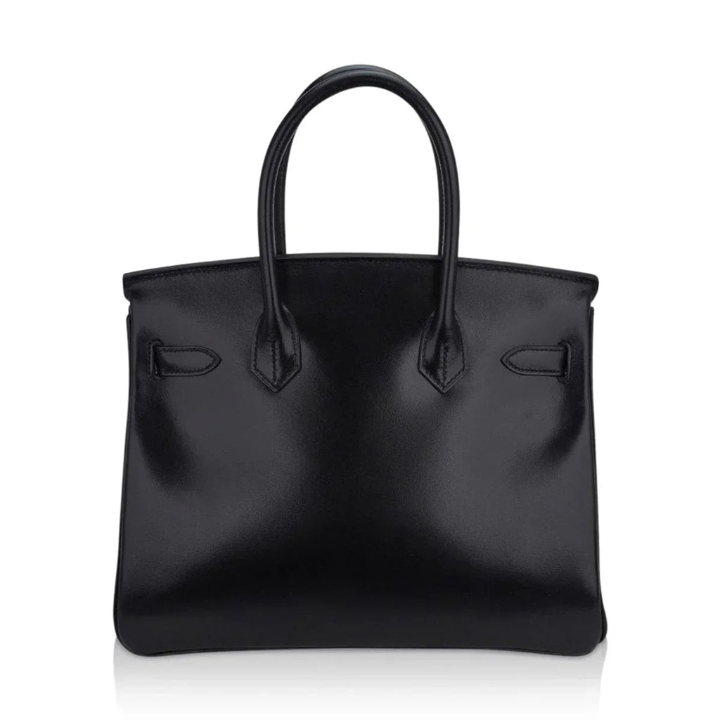 👜Birkin 30 Black Box Leather Bag Palladium Hardware