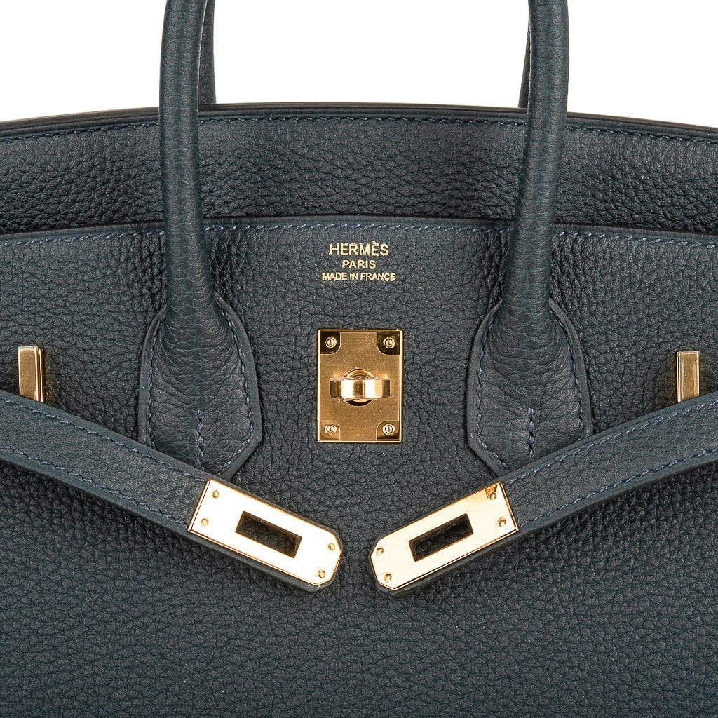 👜Birkin 25 Bag Vert Rousseau Togo Gold Hardware