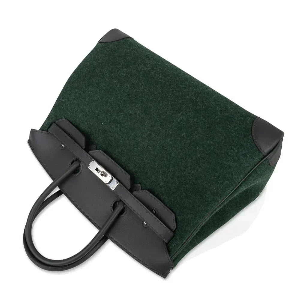 👜Birkin 35 Limited Edition Bi-Color Vert Anglais Feutre Vert Cypress Swift