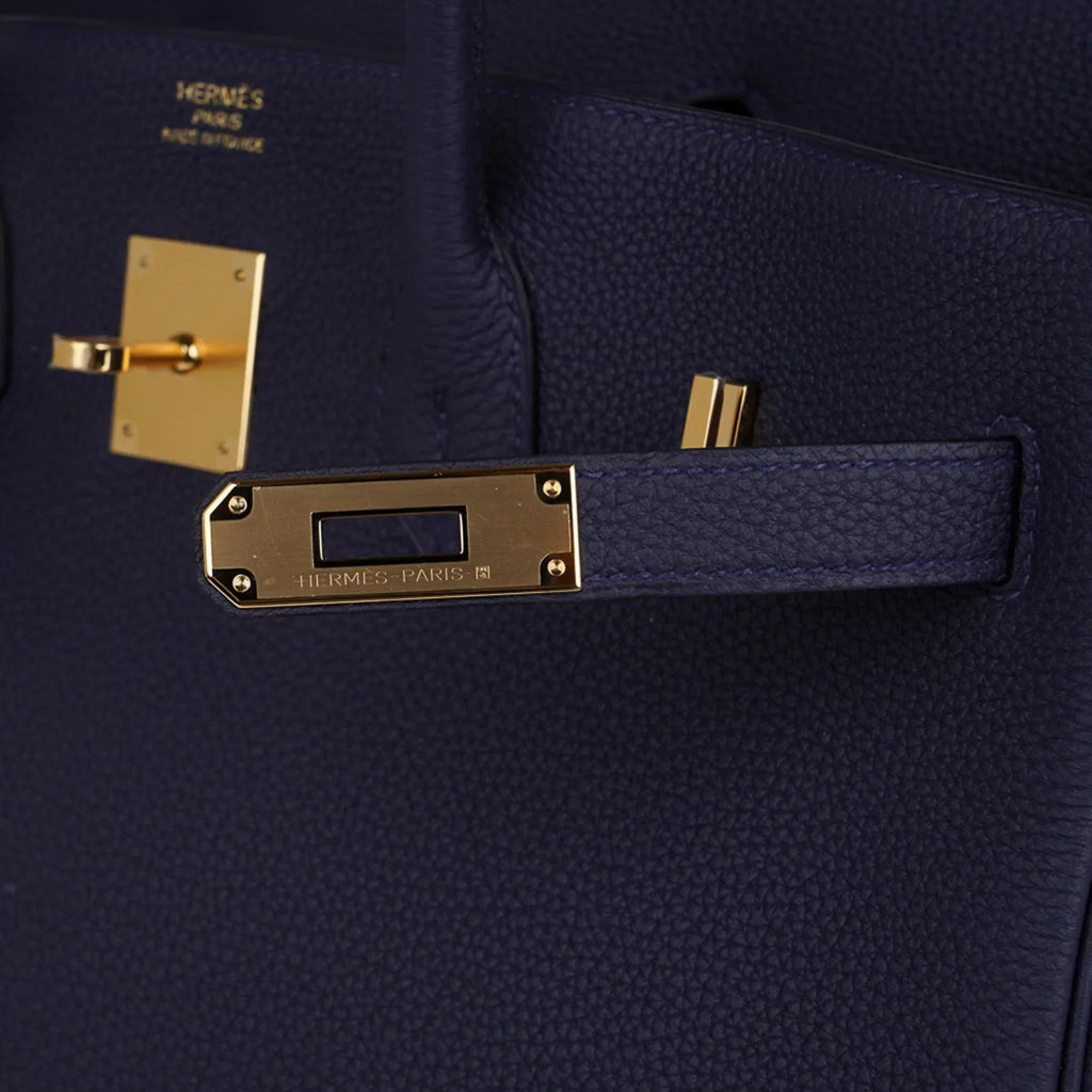 👜Birkin 35 Bag Blue Nuit Gold Hardware Togo Leather