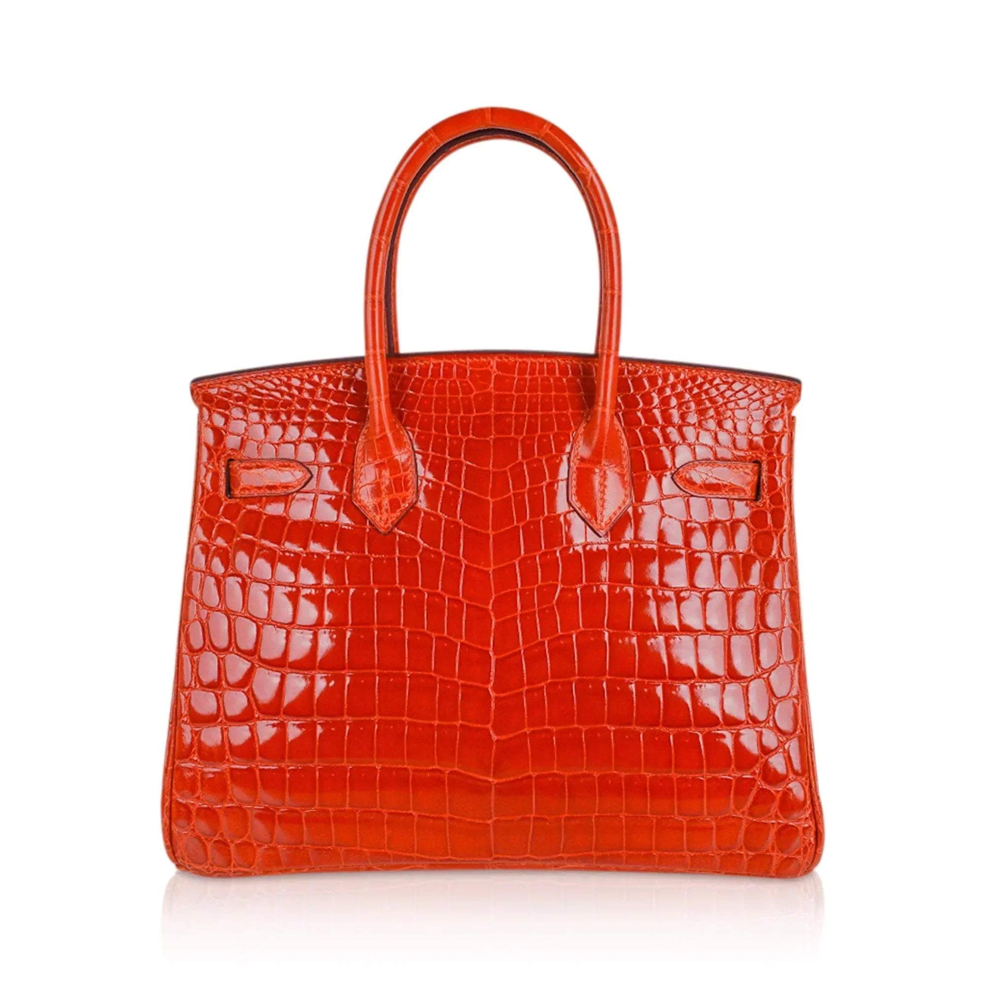 👜Birkin 30 Bag Orange Crocodile with Palladium Hardware
