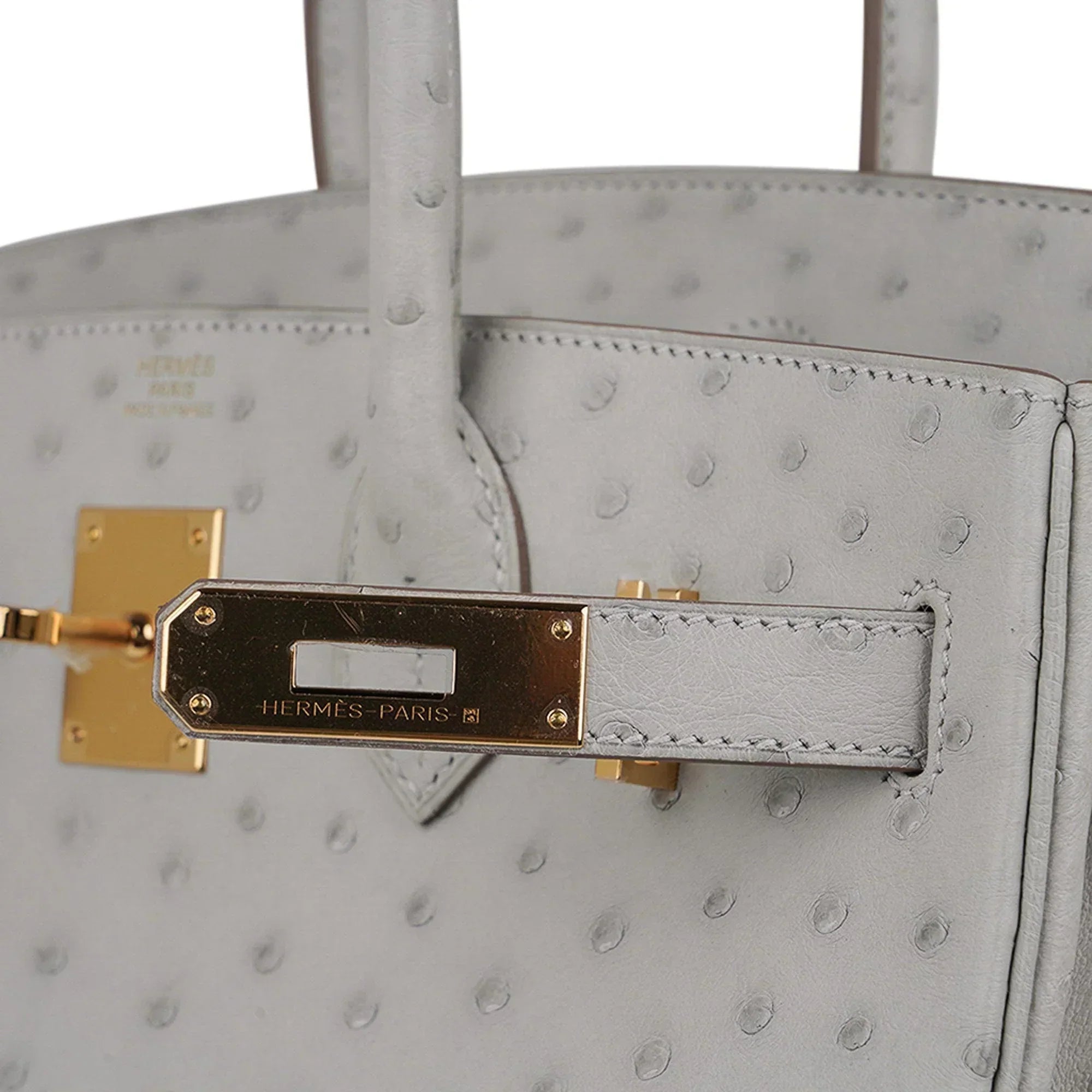 👜Birkin 30 Bag Gris Perle Ostrich with Gold Hardware