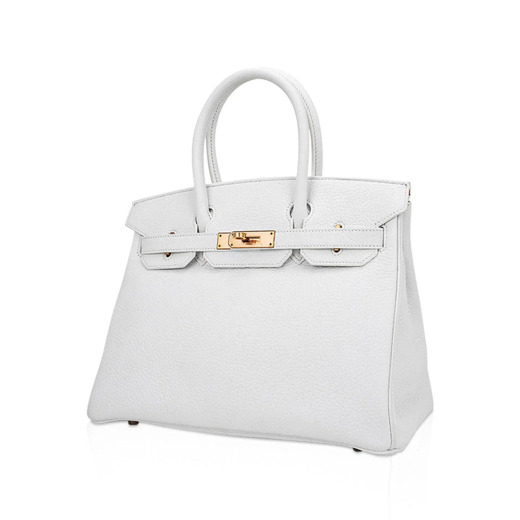 👜Special Order HSS Birkin 30 Bag White & Orange Clemence Leather with Rose Gold Hardware