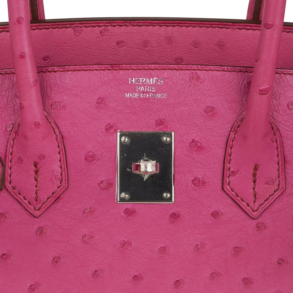 👜Birkin 35 Bag Fuchsia Ostrich Palladium Hardware