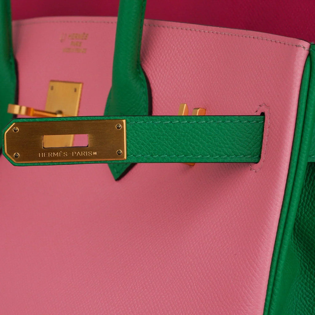 👜Birkin 35 HSS Bag Rose Confetti/Rose Tyrien/Bamboo Brushed Gold Hardware