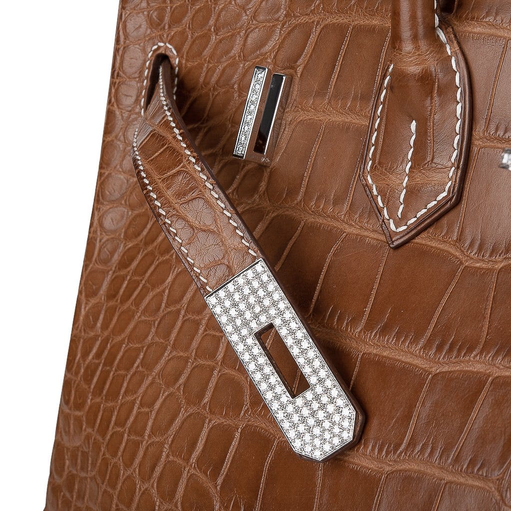 👜Diamond Birkin 35 Bag Fauve Barenia Matte Alligator Rare